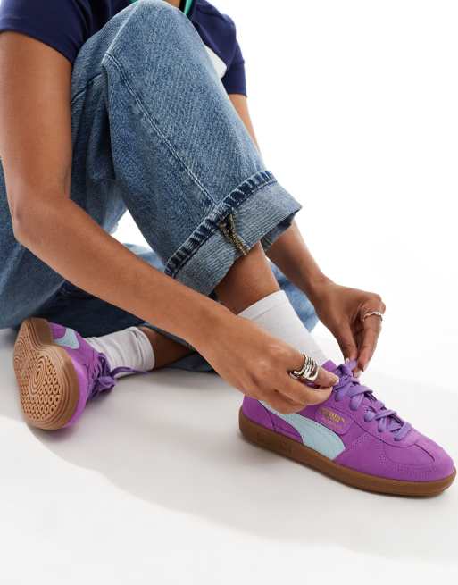 PUMA Palermo sneakers in purple and blue