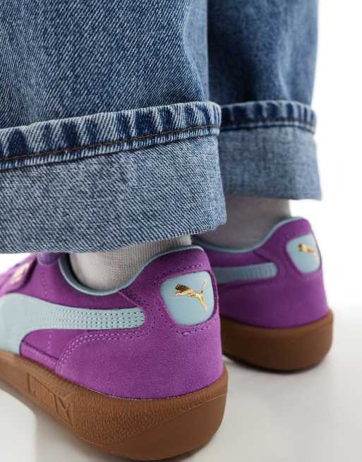 PUMA Palermo sneakers in purple and blue