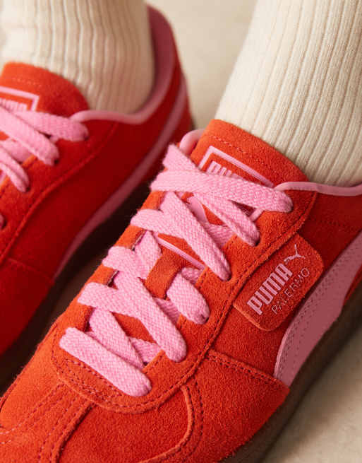Puma Palermo sneakers in red and pink, 3 of 5