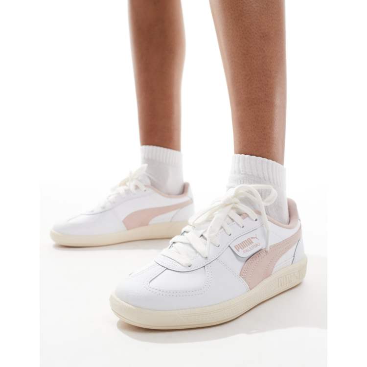 Puma Palermo sneakers in white with pink detail | ASOS