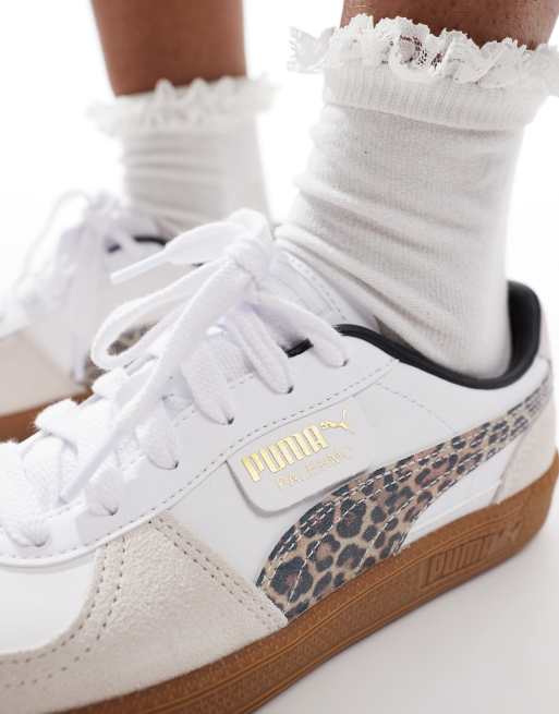 PUMA - Palermo - Sneakers in wit en luipaardprint, 4 van 5