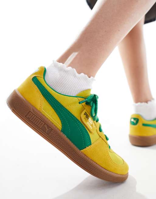 PUMA Palermo sneakers in yellow and green