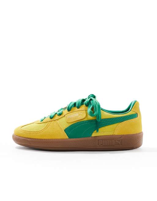 PUMA Palermo sneakers in yellow and green