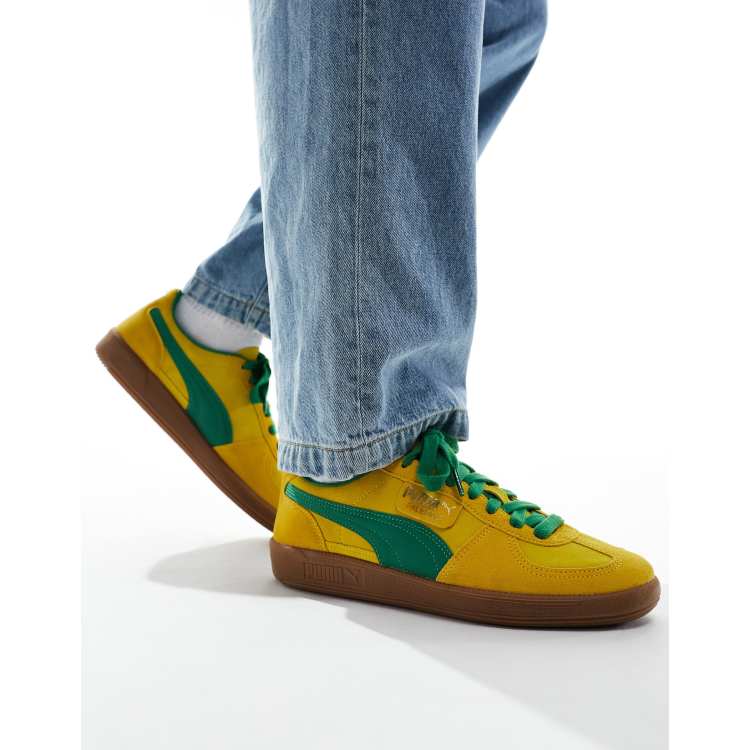 Puma Palermo sneakers in yellow green