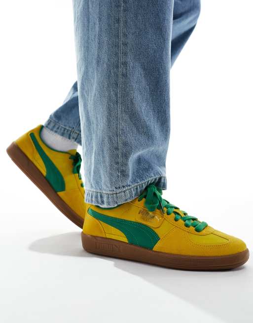 Green yellow sneakers best sale