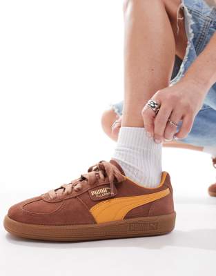 Puma suede platform shop marroni