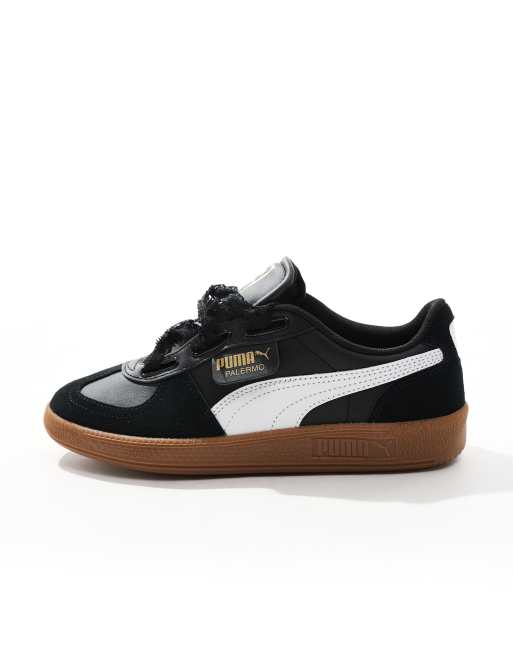 PUMA Palermo Sneakers nere e bianche con lacci a nastro