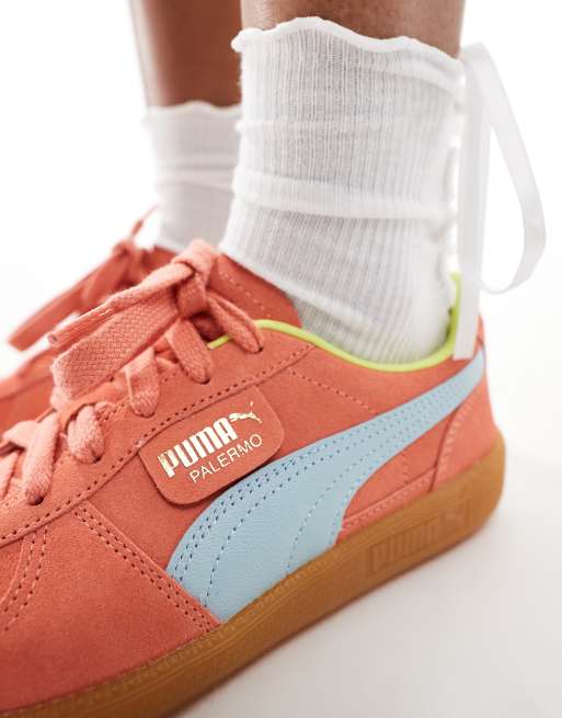 Puma Palermo trainers in neon orange