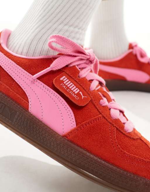 Puma Palermo trainers in red and pink, 3 of 5