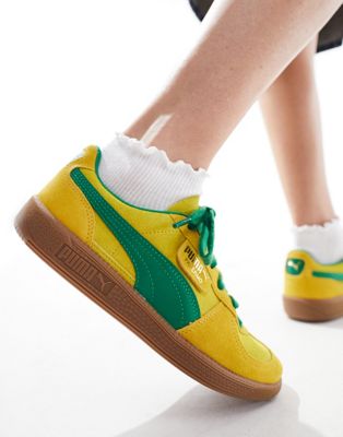 Puma Palermo trainers in yellow and green