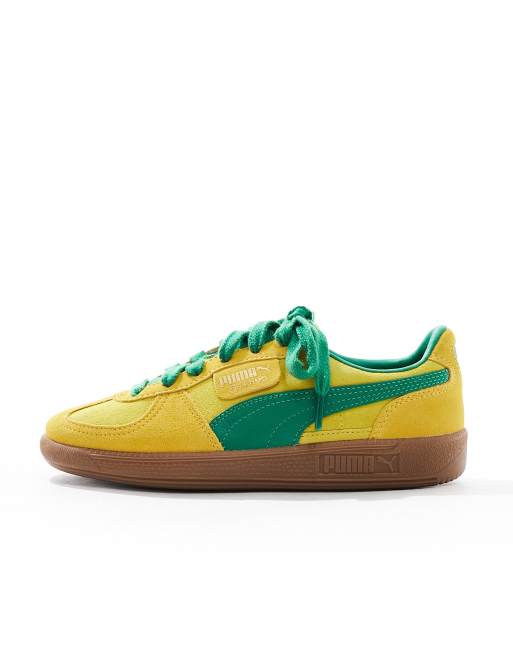 Puma Palermo trainers in yellow and green ASOS