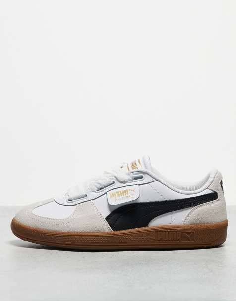 Puma Palermo trainers with ribbon laces in white - view 1