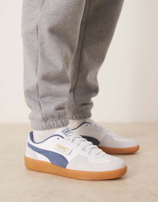 Puma Palermo unisex trainers in white and blue detail, 5 of 5