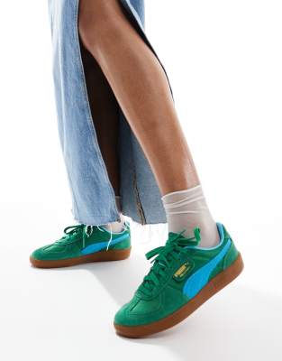 PUMA - Palermo Vintage - Baskets - Vert et bleu