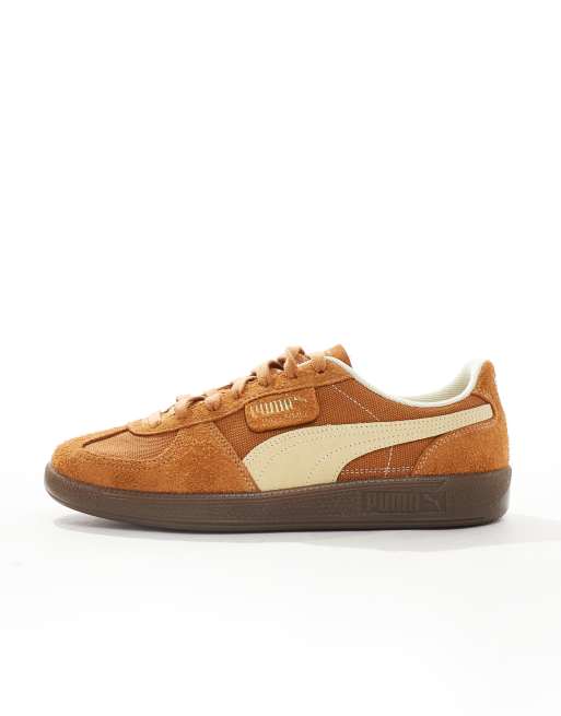 PUMA Palermo Vintage sneaker in tan and white detail ASOS