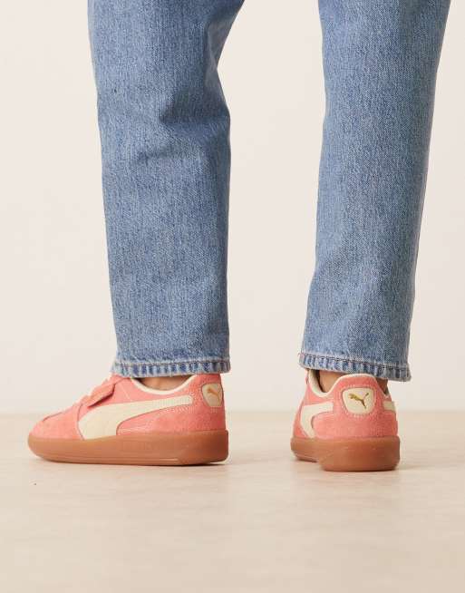PUMA Palermo Vintage sneakers in pink & yellow