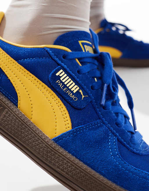 Puma Palermo Vintage trainers in navy yellow ASOS