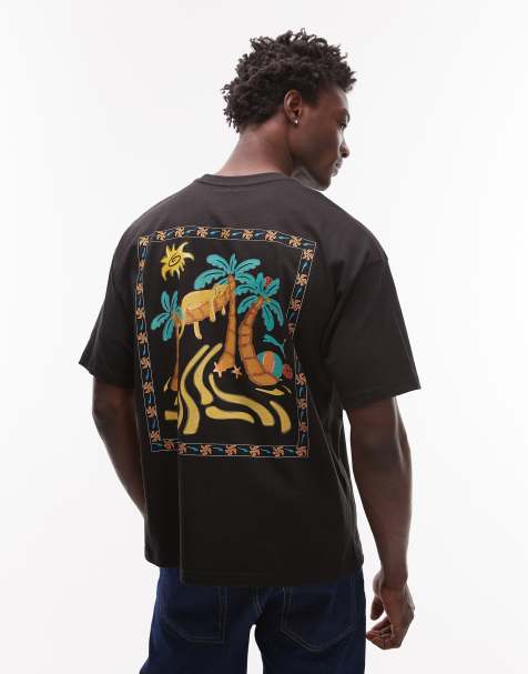 PUMA Palm back print t-shirt in black Exclusive at ASOS - view 1