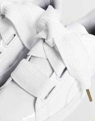 Puma patent basket heart sneaker in white ASOS