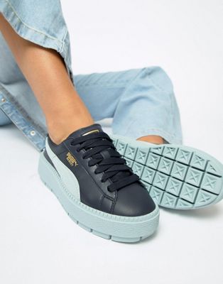 Puma Platform Trace Sneakers in blue | ASOS