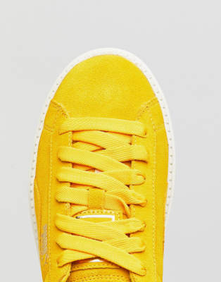 puma suede platform yellow