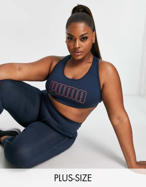 PUMA Plus 4keeps mid impact sports bra in navy