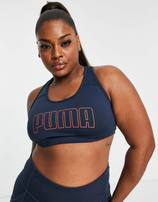 PUMA Plus 4Keeps mid impact sports bra in navy