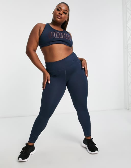 PUMA Plus 4keeps mid impact sports bra in navy