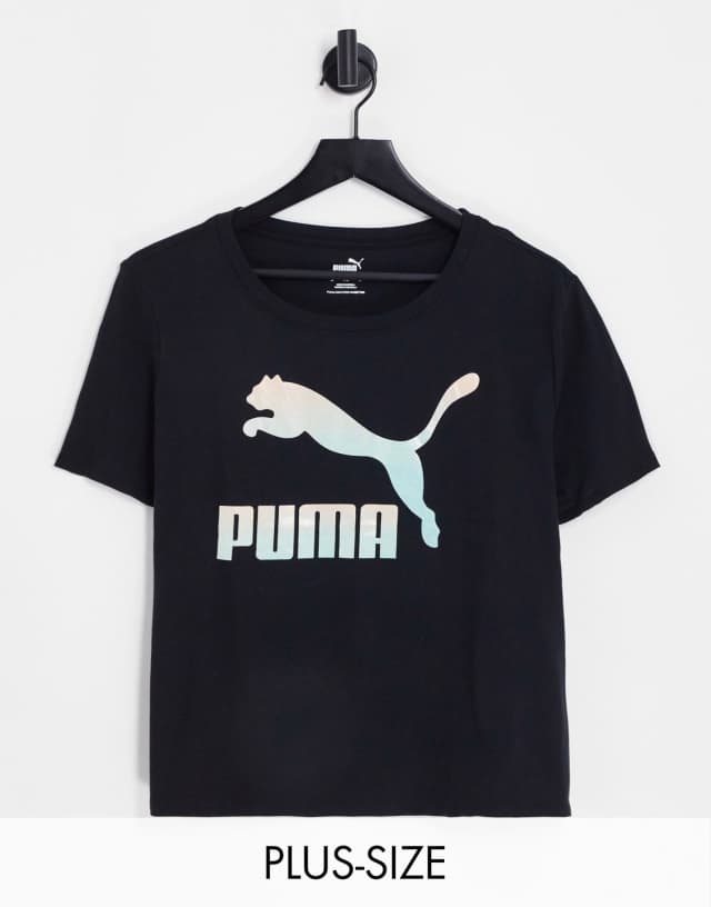 Puma Plus Classics logo t-shirt in black