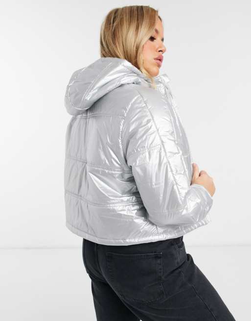 Puma Plus Cropped Metallic Puffer Jacket