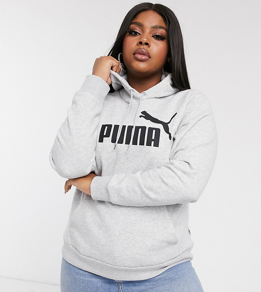 Puma - Plus - Essentials - Grijze hoodie met logo-Grijs