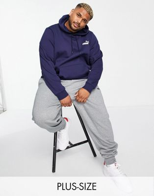 Puma PLUS Essentials hoodie with small logo in navy