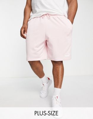Puma Plus essentials jersey shorts in chalk pink