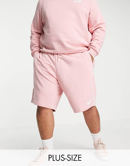 Puma Plus Essentials jersey shorts in pink