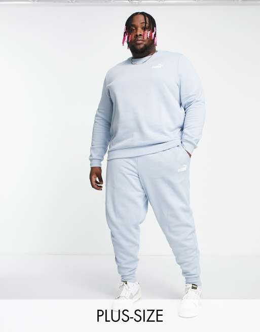 Puma Plus Essentials joggers in blue fog ASOS