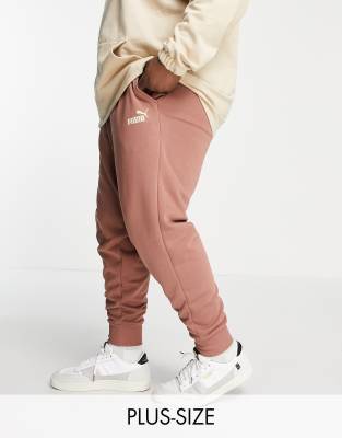 Puma Plus Essentials joggers in brown