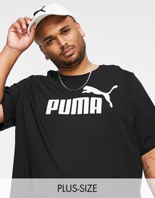 Puma PLUS Essentials large logo t-shirt in black