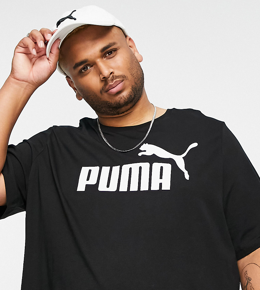 Puma Plus Essentials Large Logo T-Shirt In Black