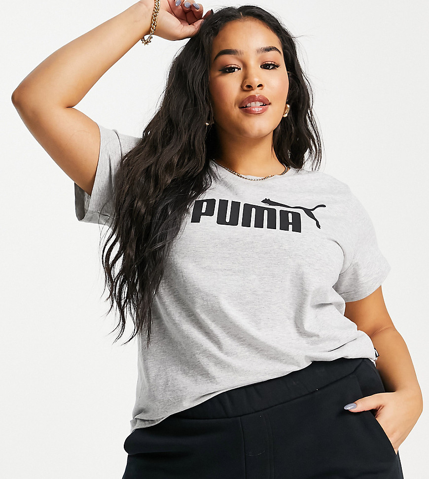 Plus-size T-shirt by PUMA Act casual Crew neck Short sleeves PUMA logo print to chest Regular fit