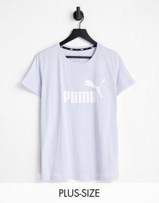 Puma plus essentials large logo t-shirt in lilac