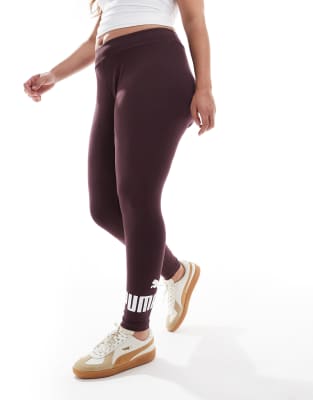 PUMA Plus - Essentials - Leggings in Burgunderrot mit Logo