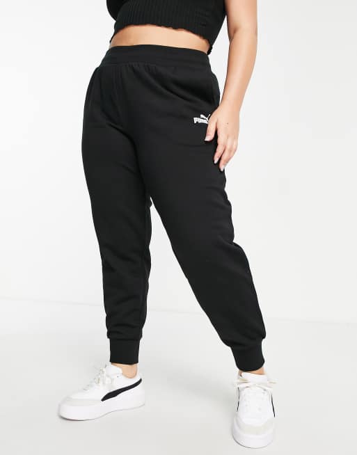 Puma Plus Essentials logo joggers in black ASOS