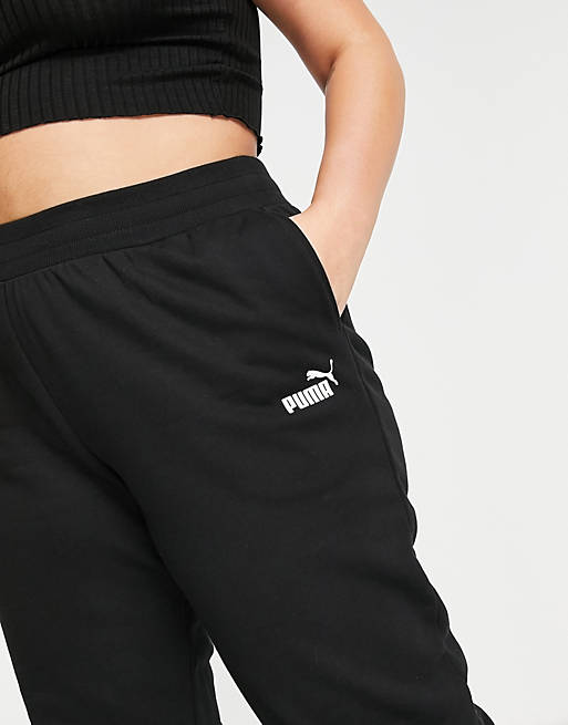 Women Puma Plus Essentials logo joggers in black 