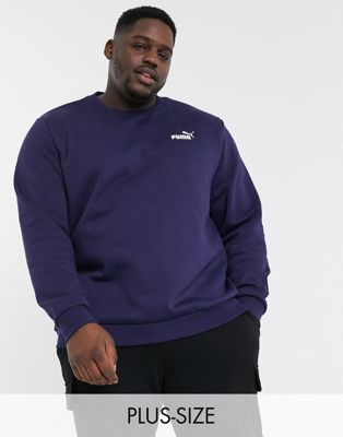 Puma – Plus Essentials – Marinblå sweatshirt med liten logga