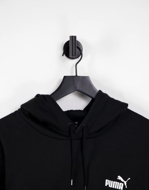 Puma Plus Essentials small logo hoodie in black, 4 of 4