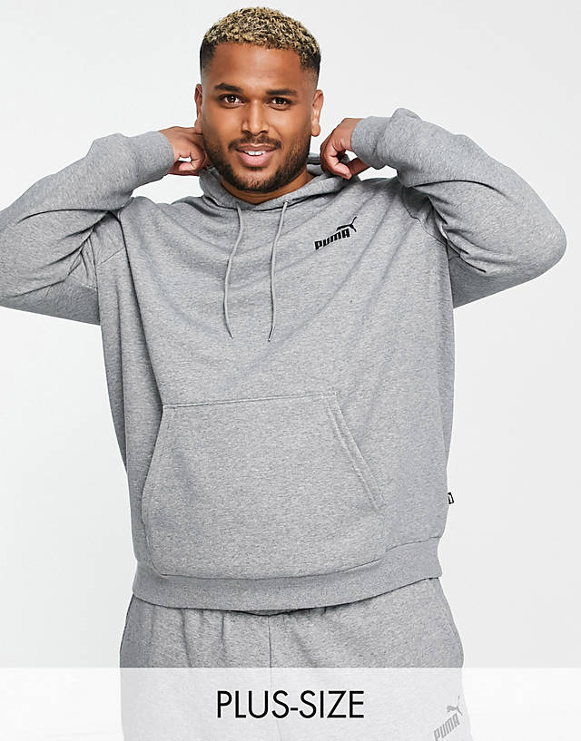 Puma - plus essentials small logo hoodie in grey