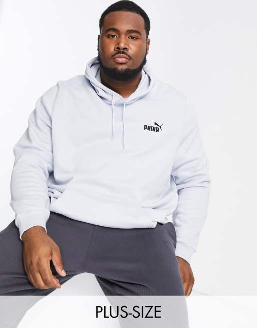 Puma Plus essentials small logo hoodie in ice blue ASOS