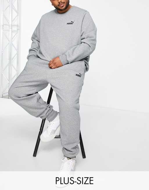 Puma PLUS Essentials small logo joggers in grey ASOS