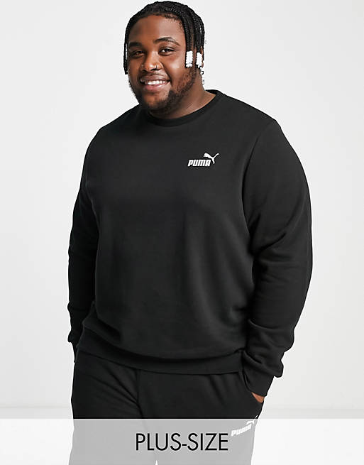 Puma PLUS Essentials small logo sweatshirt in black