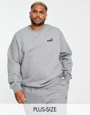 Puma PLUS Essentials small logo sweatshirt in grey